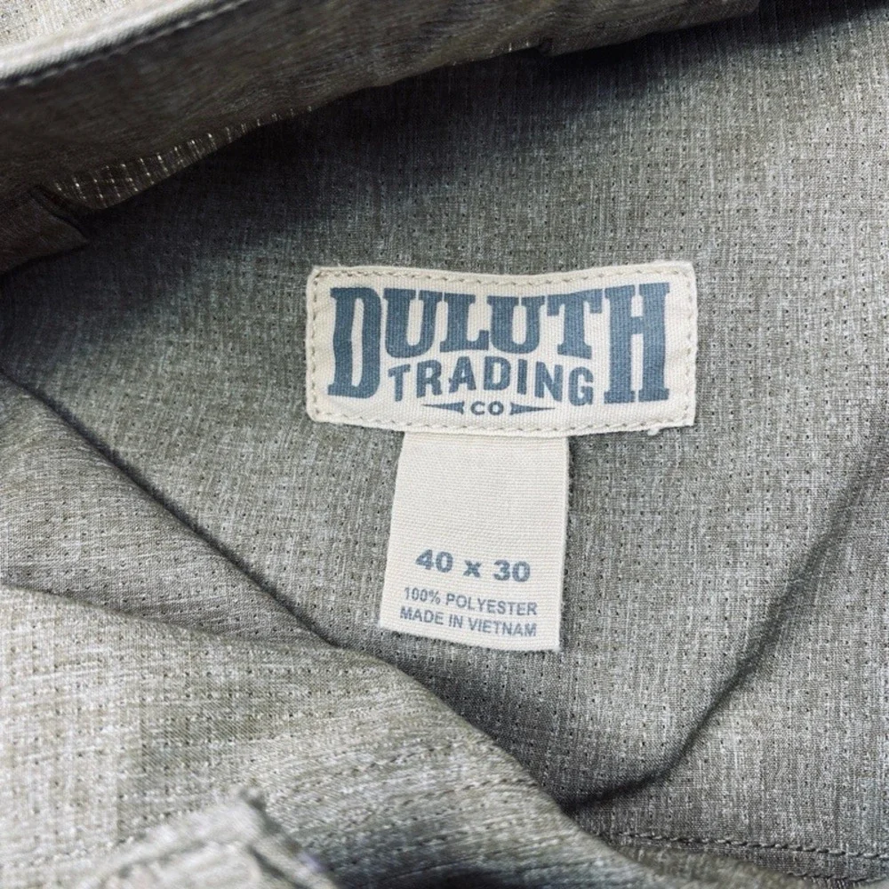 Duluth Trading Co Pants Men 40x30 Tan Polyester Performance Straight Leg 53721B